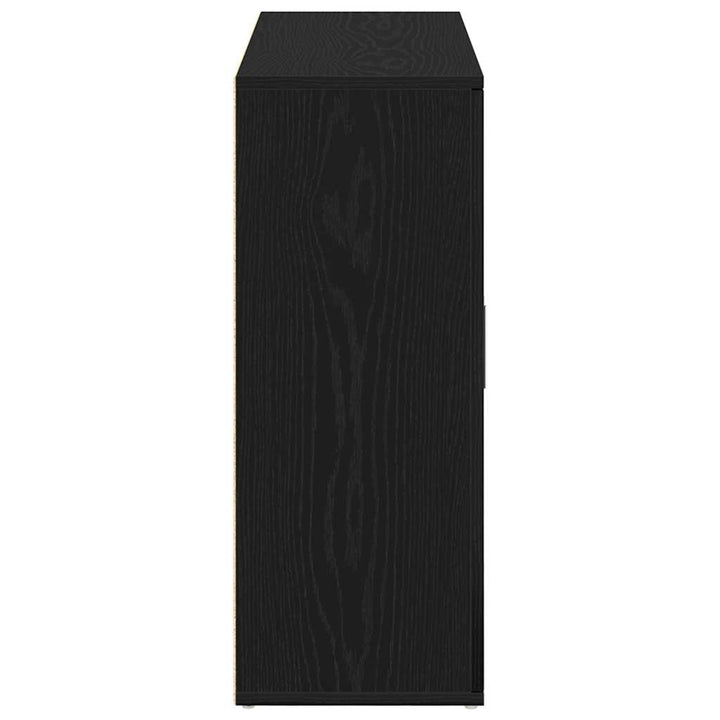 skænk sort egetræ 91x29,5x75 cm konstrueret træ
