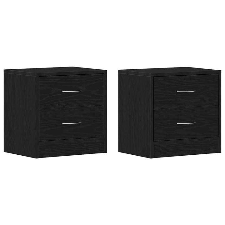 sengeborde 2 stk. 40x30x40 cm konstrueret træ sort egetræsfarve