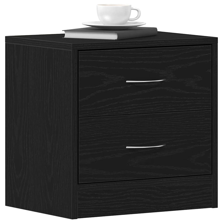 sengeborde 2 stk. 40x30x40 cm konstrueret træ sort egetræsfarve
