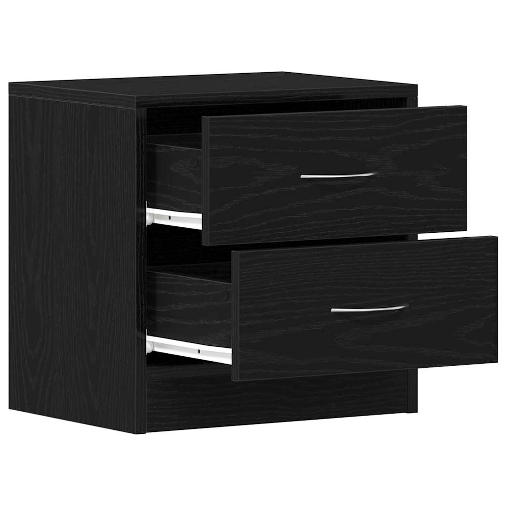 sengeborde 2 stk. 40x30x40 cm konstrueret træ sort egetræsfarve