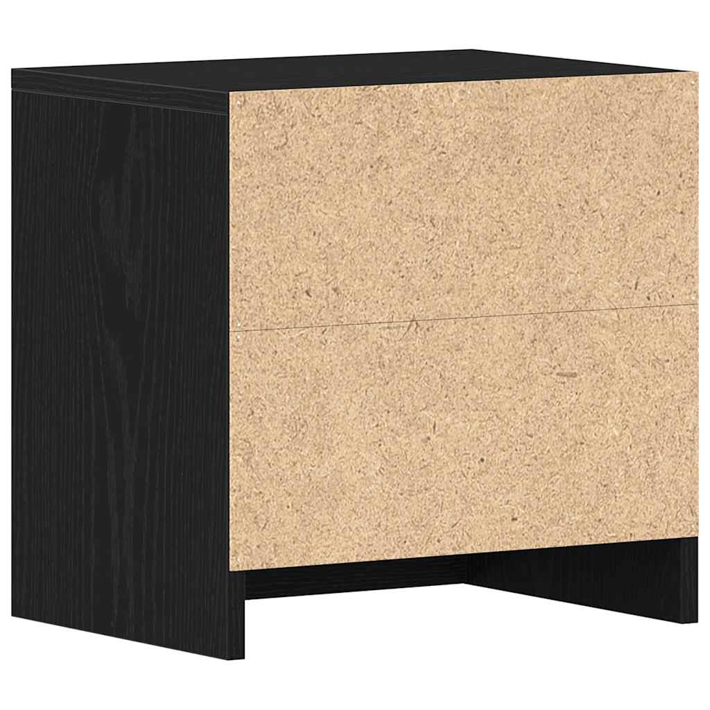 sengeborde 2 stk. 40x30x40 cm konstrueret træ sort egetræsfarve