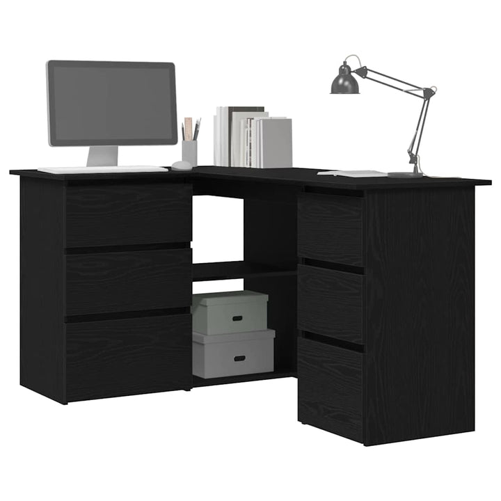 Bord med skuffe Sort eg 145 x 100 x 76 cm Konstrueret træ