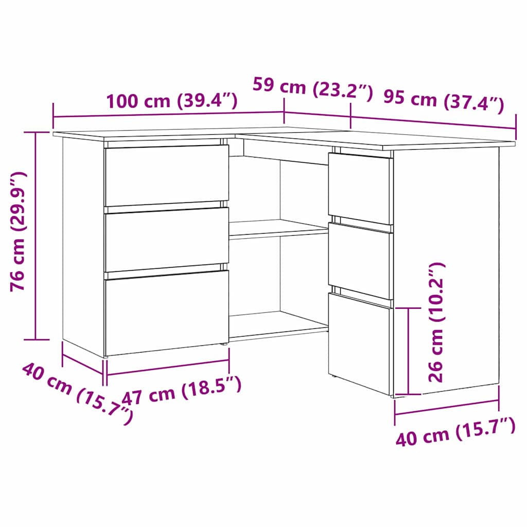 Bord med skuffe Sort eg 145 x 100 x 76 cm Konstrueret træ