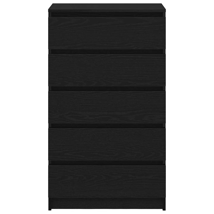 kommode 60x36x103 cm konstrueret træ sort egetræsfarve