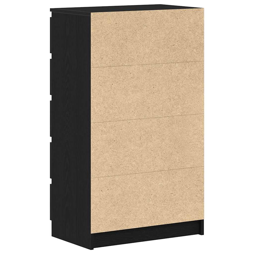kommode 60x36x103 cm konstrueret træ sort egetræsfarve