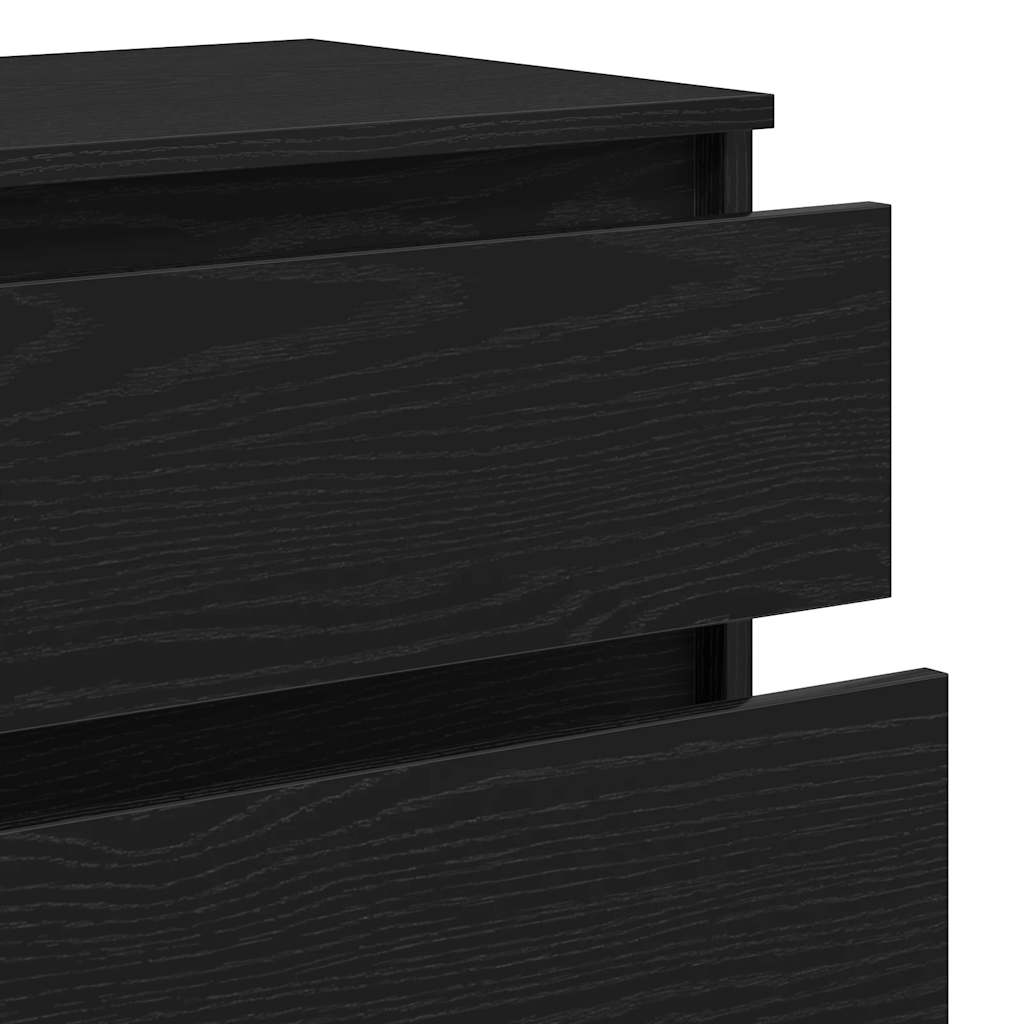kommode 60x36x103 cm konstrueret træ sort egetræsfarve