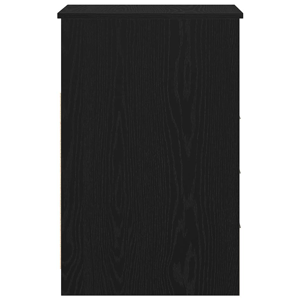 skuffeskab 40x50x76 cm konstrueret træ sort egetræsfarve