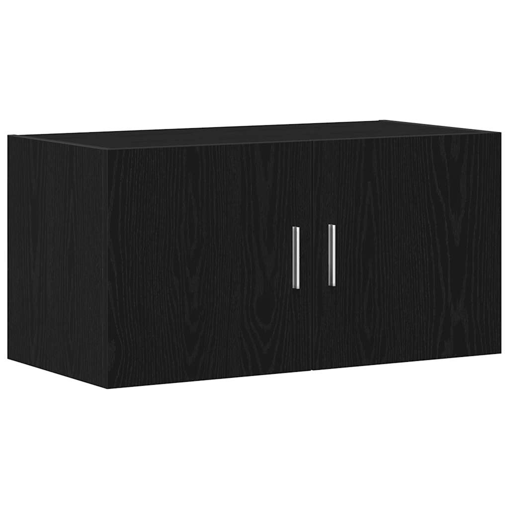 vægskab 80x39x40 cm konstrueret træ sort egetræsfarve