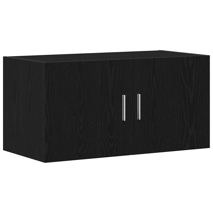 vægskab 80x39x40 cm konstrueret træ sort egetræsfarve