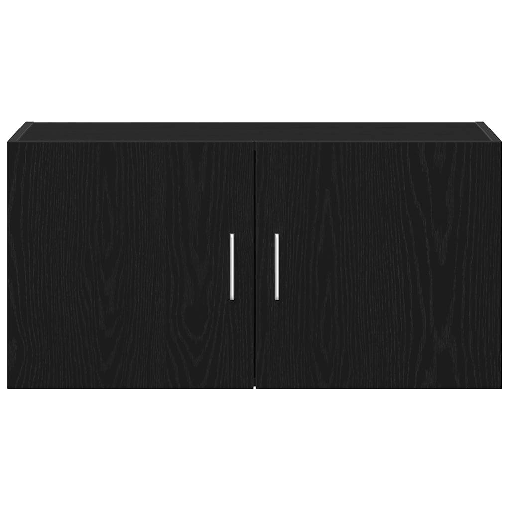 vægskab 80x39x40 cm konstrueret træ sort egetræsfarve