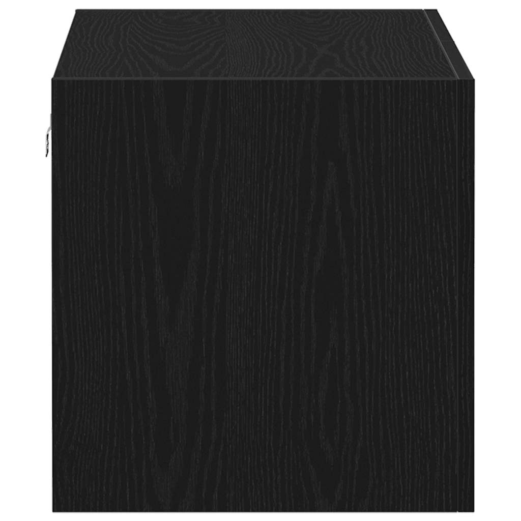 vægskab 80x39x40 cm konstrueret træ sort egetræsfarve