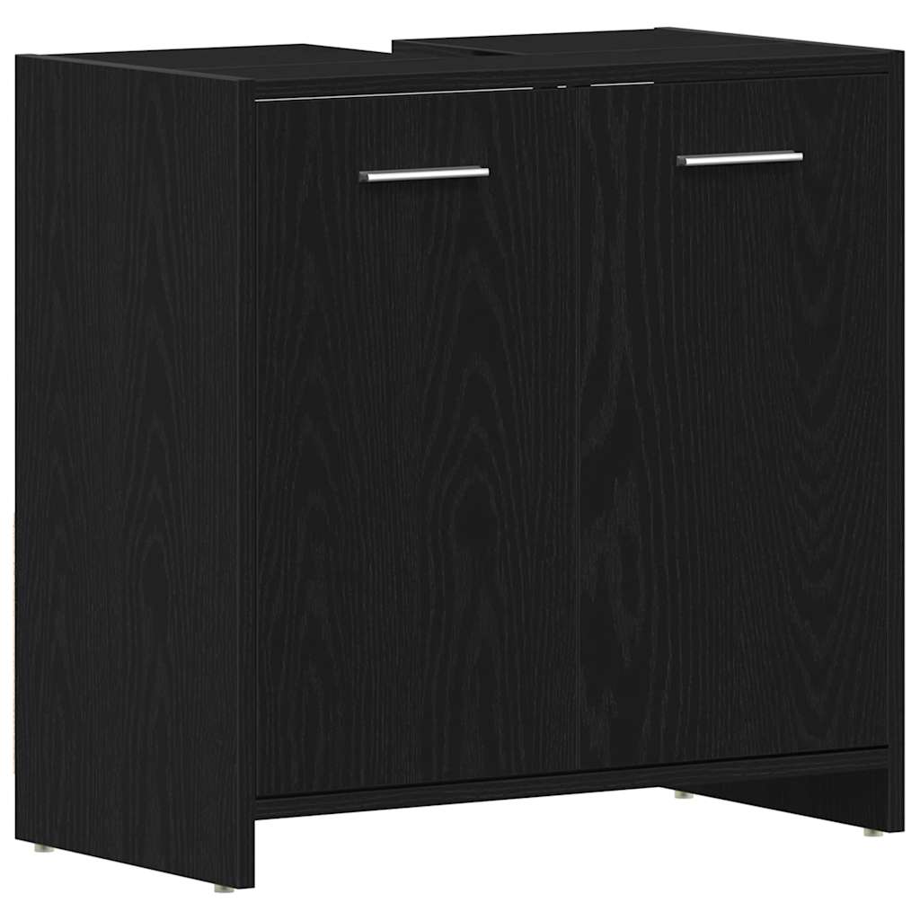 underskab til håndvask 60x30x60 cm konstrueret træ sort egetræ