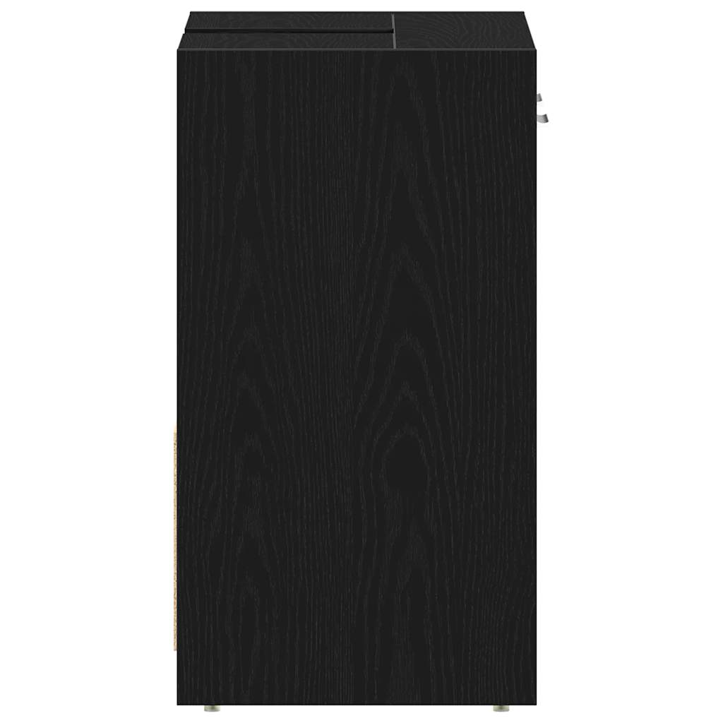 underskab til håndvask 60x30x60 cm konstrueret træ sort egetræ