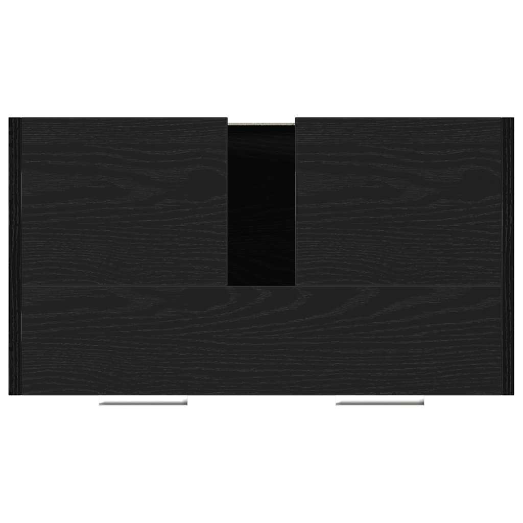 underskab til håndvask 60x30x60 cm konstrueret træ sort egetræ