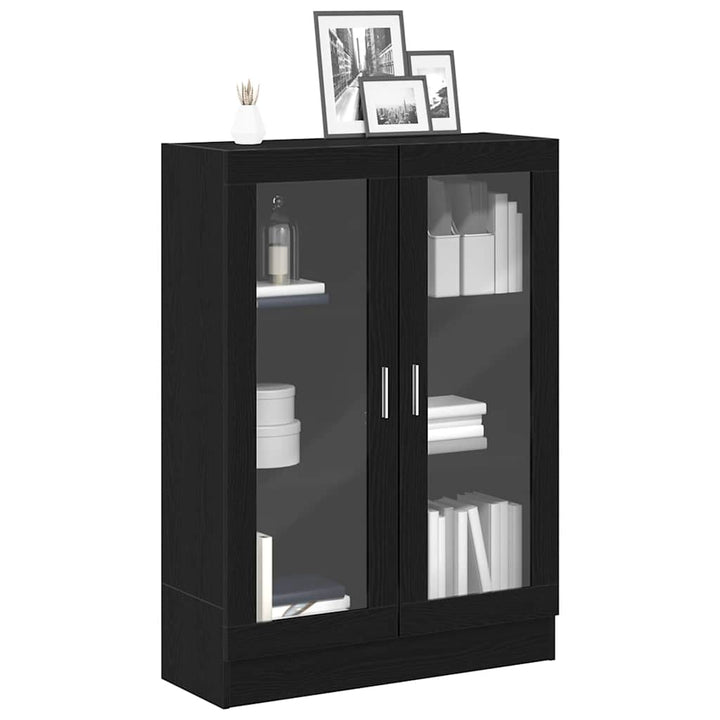 bogskab 82,5x30,5x115 cm konstrueret træ sort egetræsfarve