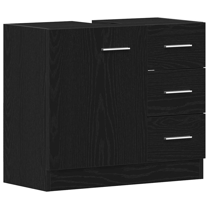underskab til håndvask 63x30x54 cm konstrueret træ sort egetræ