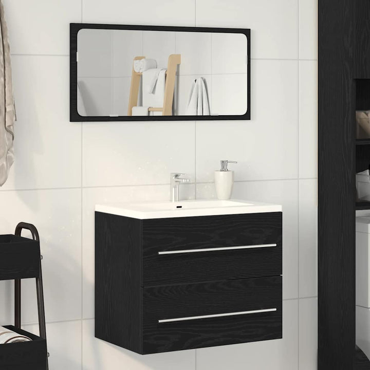 badeværelsesvaskeskab 60x38,5x48 cm konstrueret træ sort egetræ