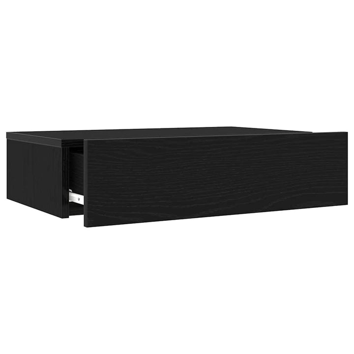TV-skab med LED-lys sort egetræ 60x35x15,5 cm