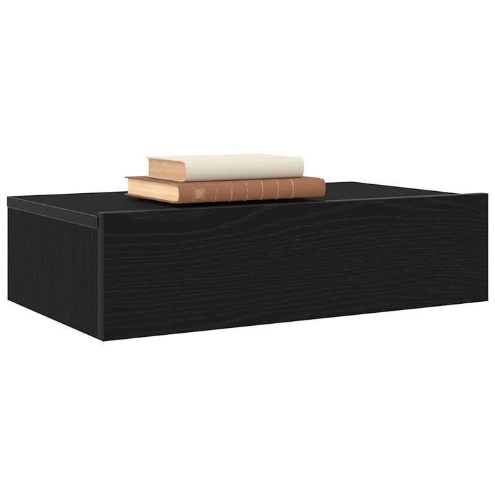 TV-skabe med LED-lys 2 stk. sort eg 60x35x15,5 cm