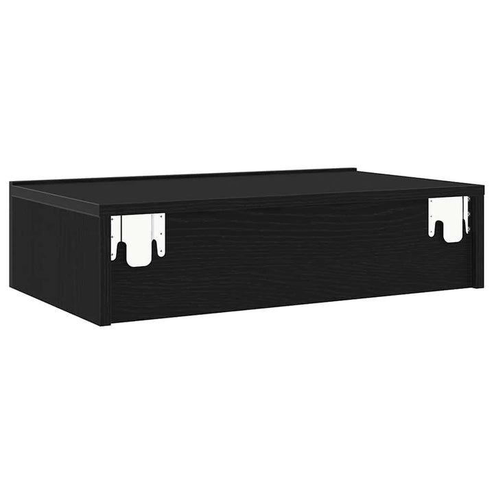 TV-skabe med LED-lys 2 stk. sort eg 60x35x15,5 cm