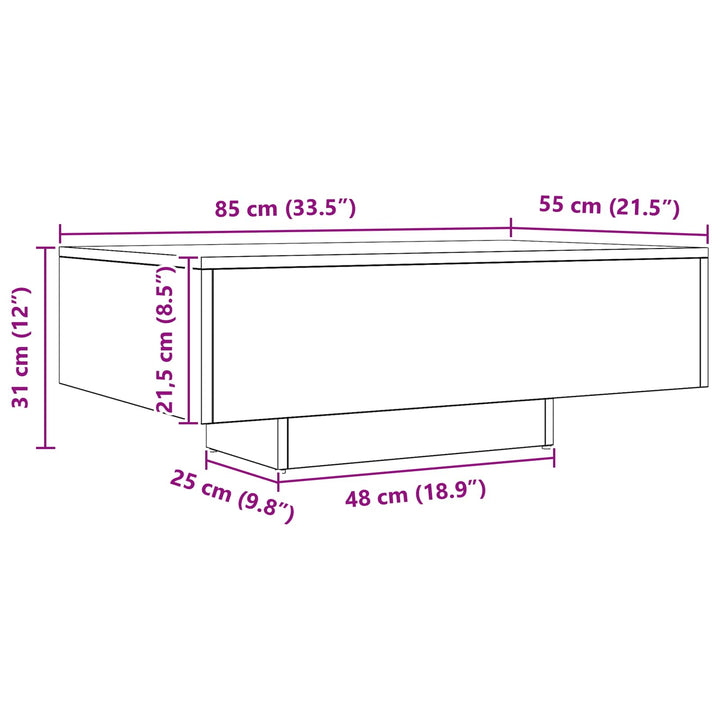 Sofabord Sort eg 85 x 55 x 31 cm