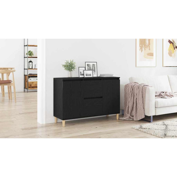Sideboard med skuffe Sort 102 x 35 x 60 cm Konstrueret træ