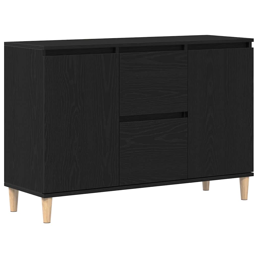 Sideboard med skuffe Sort 102 x 35 x 60 cm Konstrueret træ