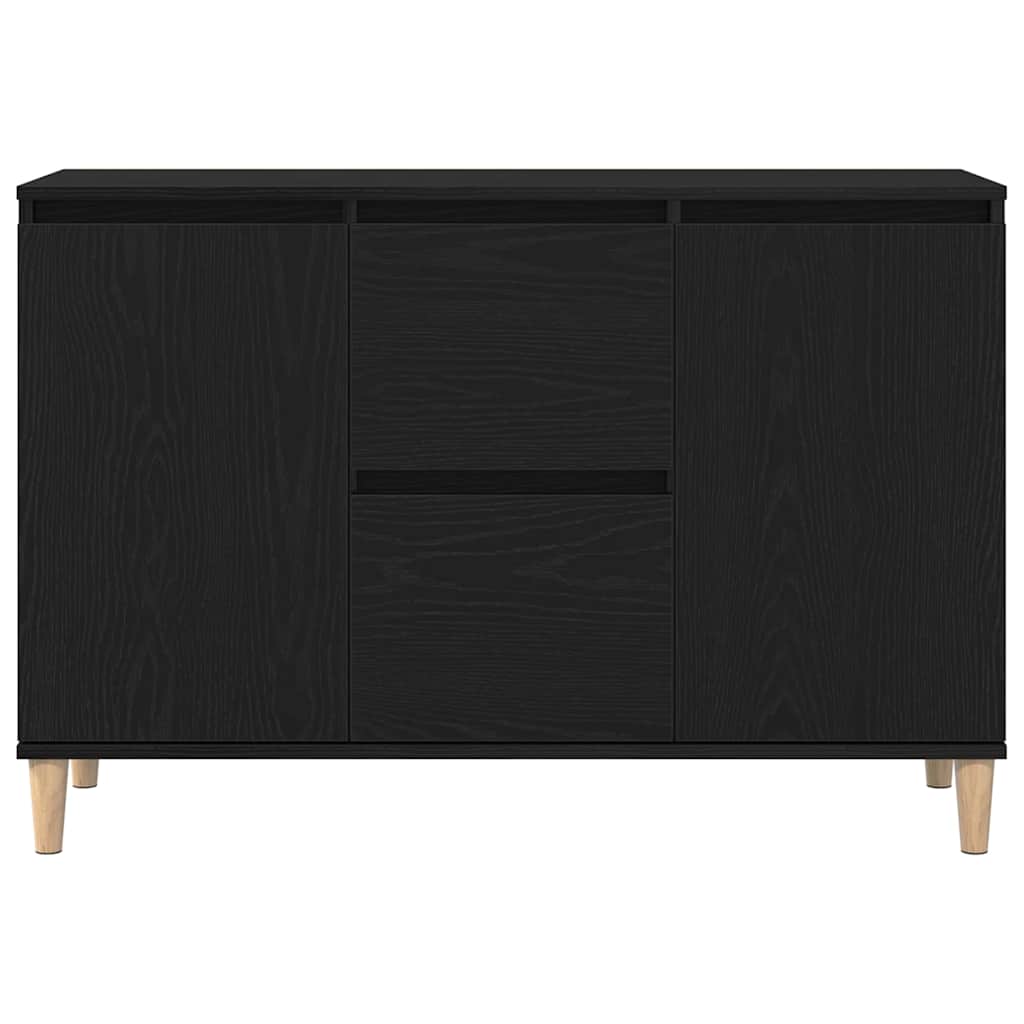 Sideboard med skuffe Sort 102 x 35 x 60 cm Konstrueret træ