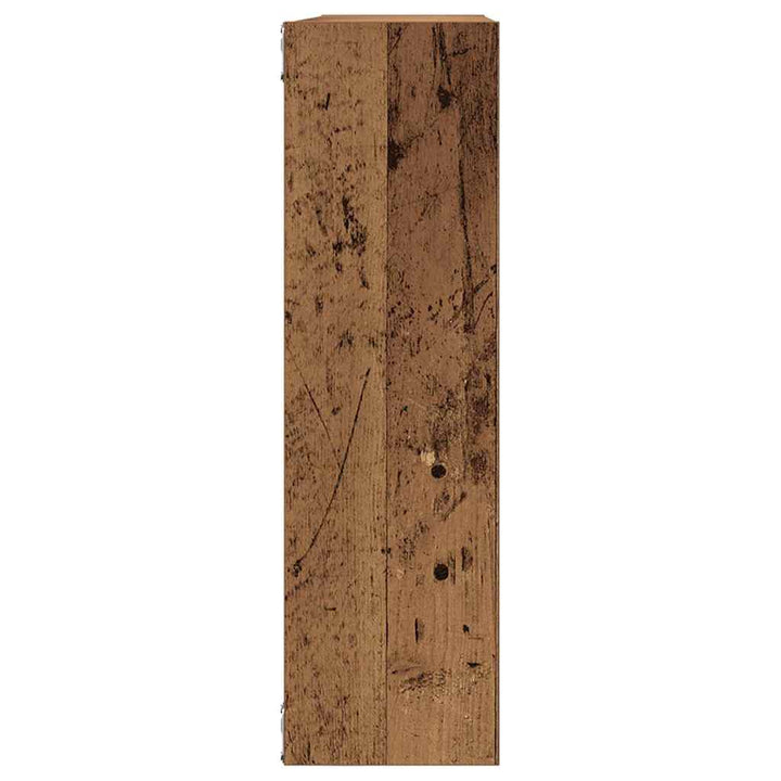 væghylde 75x16x55 cm konstrueret træ antikt træ