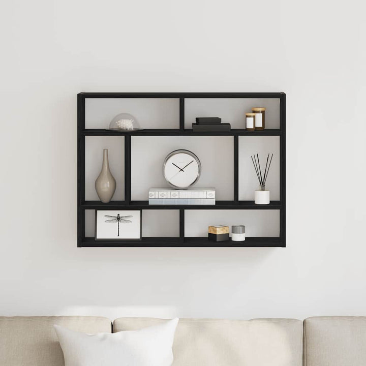 vægreol sort eg 75x16x55 cm konstrueret træ