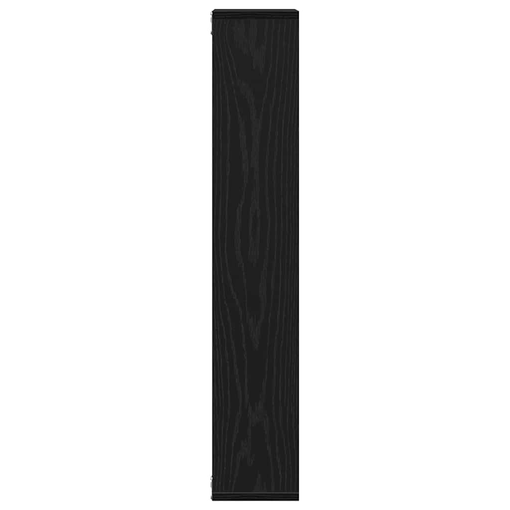vægreol sort egetræ 36x16x90 cm konstrueret træ