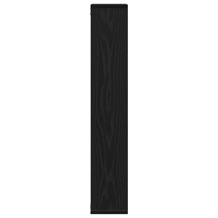 vægreol sort egetræ 36x16x90 cm konstrueret træ