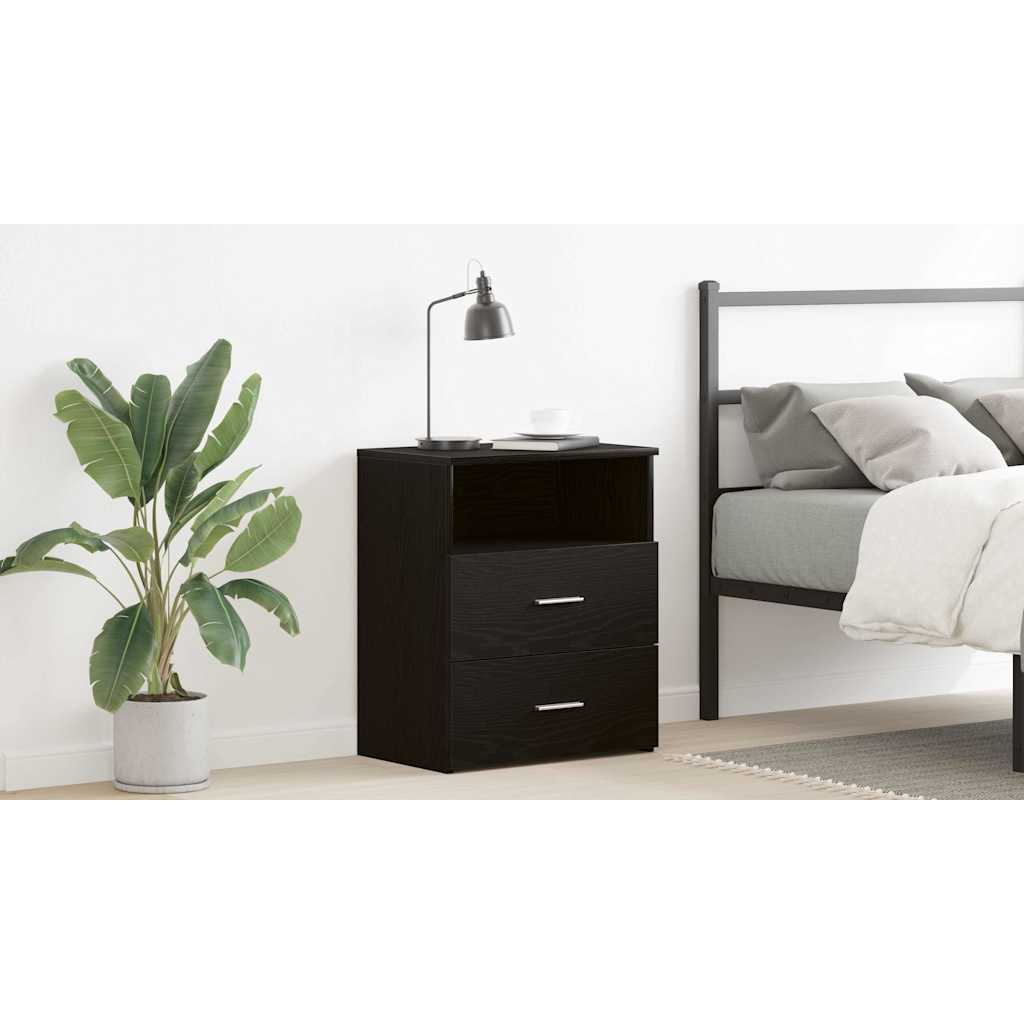 Natbord med skuffe Sort eg 50 x 32 x 60cm Konstrueret træ