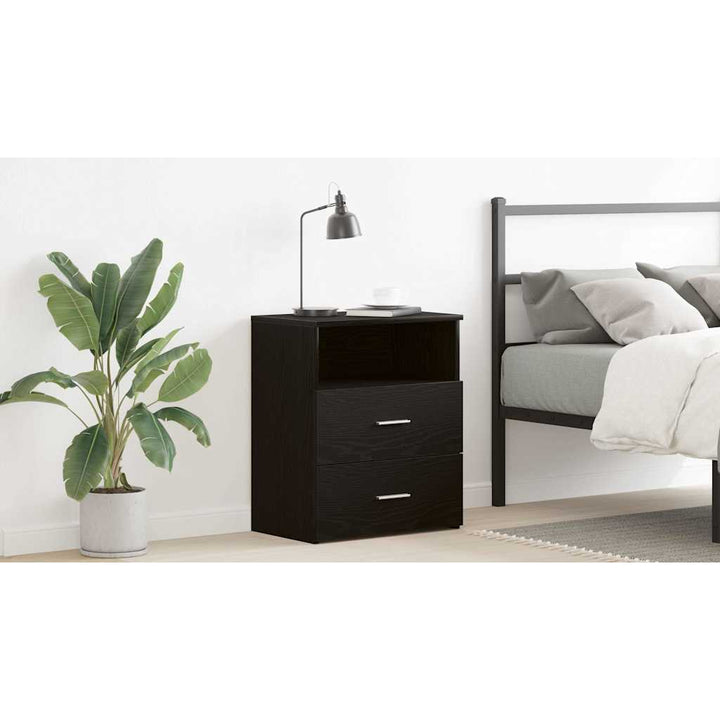 Natbord med skuffe Sort eg 50 x 32 x 60cm Konstrueret træ