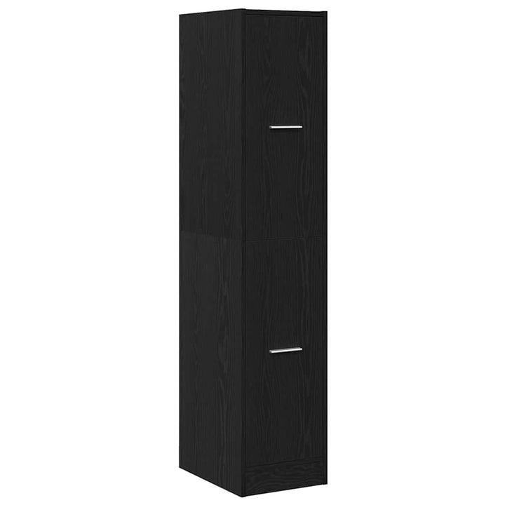 apotekerskab sort egetræ 30x41x144,5 cm konstrueret træ