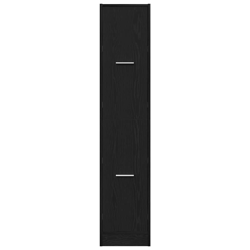apotekerskab sort egetræ 30x41x144,5 cm konstrueret træ