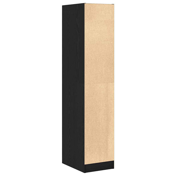 apotekerskab sort egetræ 30x41x144,5 cm konstrueret træ