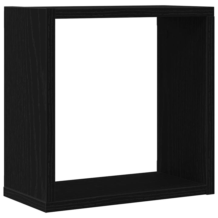 væghylder 4 stk. 30x15x30 cm kubeformet konstrueret træ sort eg