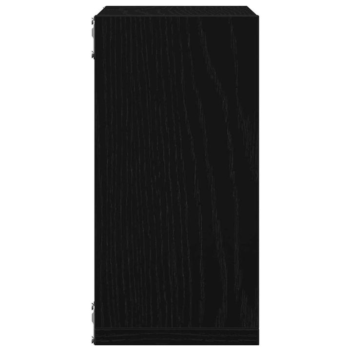 væghylder 4 stk. 30x15x30 cm kubeformet konstrueret træ sort eg