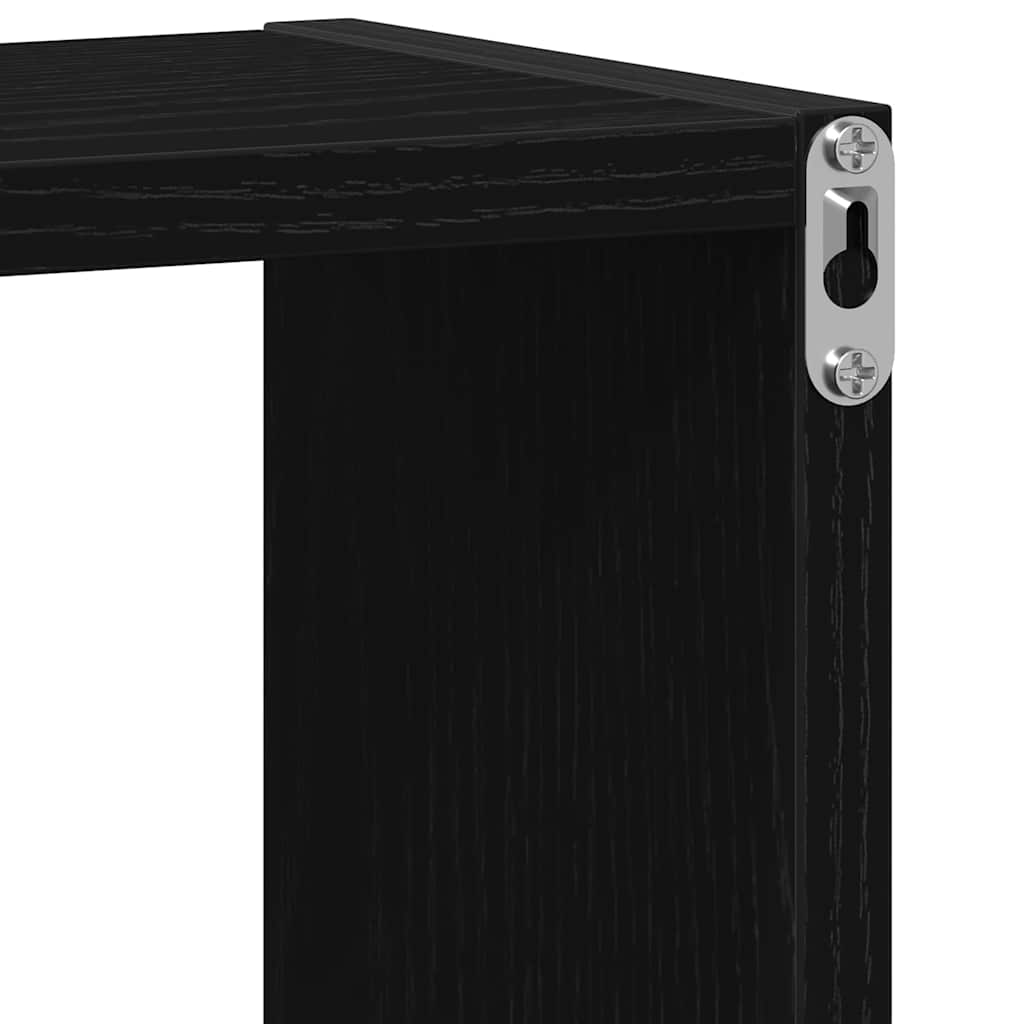 væghylder 4 stk. 30x15x30 cm kubeformet konstrueret træ sort eg