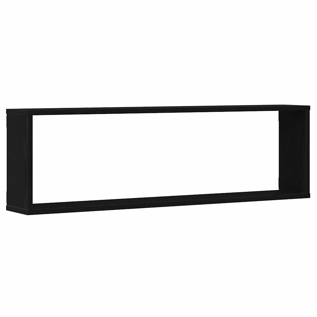 væghylder 4 stk. 100x15x30 cm konstrueret træ sort egetræ