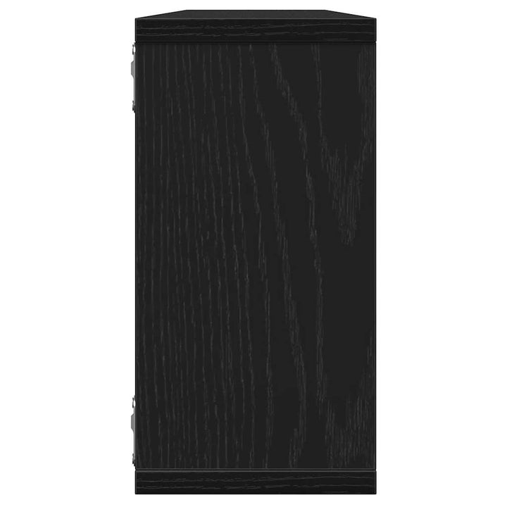væghylder 4 stk. 100x15x30 cm konstrueret træ sort egetræ