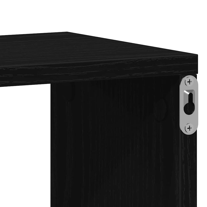 væghylder 4 stk. 100x15x30 cm konstrueret træ sort egetræ