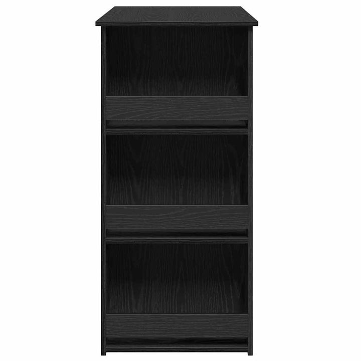 barbord med opbevaringsstativ 102x50x103,5 cm sort egetræsfarve
