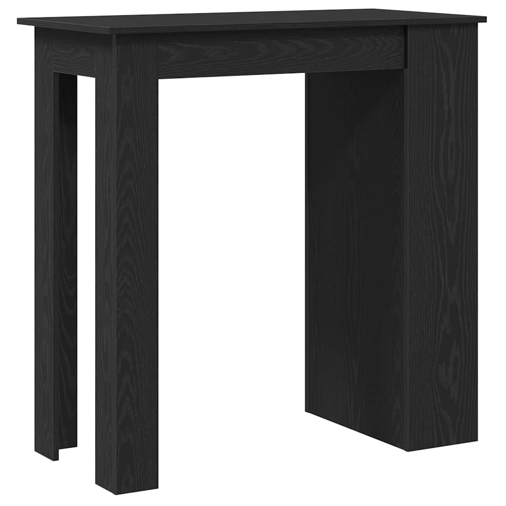 barbord med opbevaringsstativ 102x50x103,5 cm sort egetræsfarve
