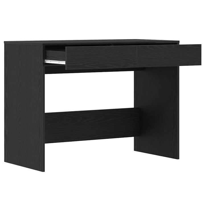 skrivebord 101x50x76,5 cm konstrueret træ sort egetræsfarve