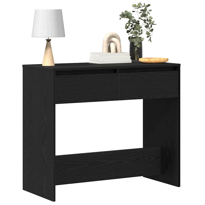 konsolbord 89x41x76,5 cm konstrueret træ sort egetræsfarve