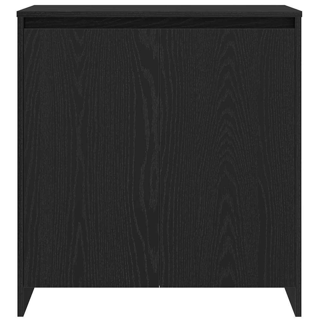 skænk sort egetræ 70x41x75 cm konstrueret træ