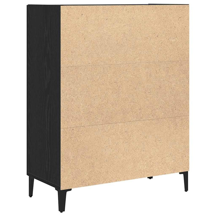 skænk 69,5x34x90 cm konstrueret træ sort egetræsfarve