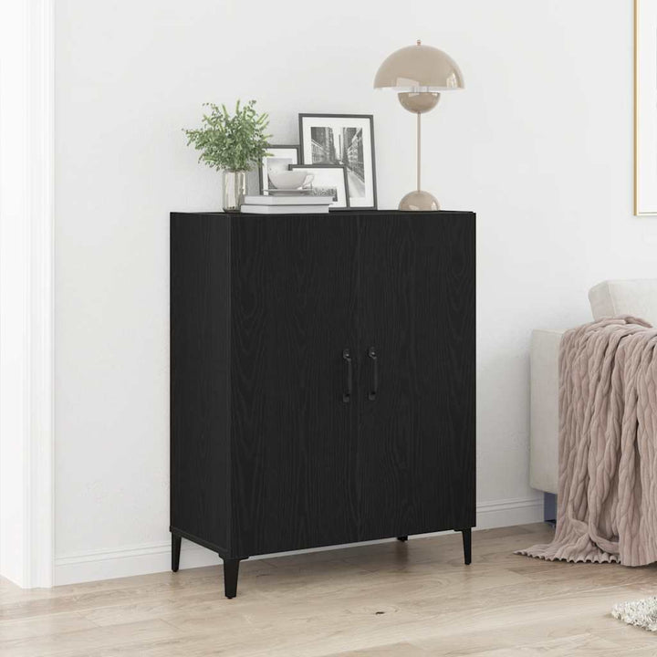 skænk 69,5x34x90 cm konstrueret træ sort egetræsfarve
